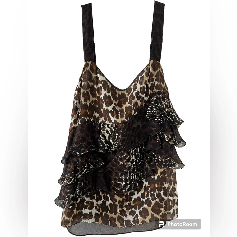 Express Design Studio Leopard Print Top - Picture 1 of 3